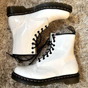 Dr. Martens 1460 Boot- White Patent Leather